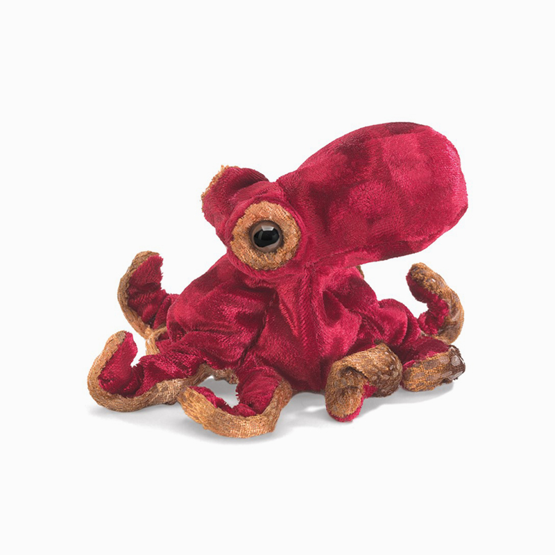 Folkmanis Mini Red Octopus Finger Puppet 