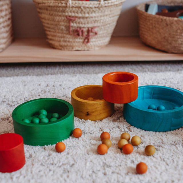 Natural Coloured Stacking and Nesting Bowls Gumnut Music